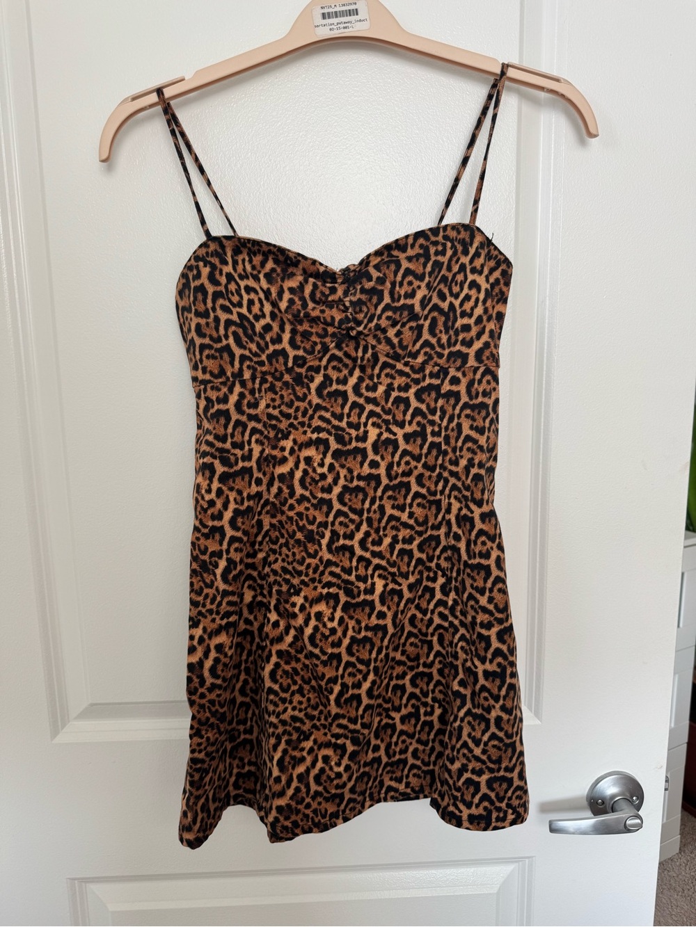 Zara Leopard Print Dress Lace-Up Back